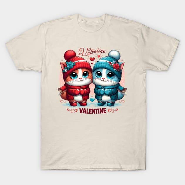 Adorable Couple Cats for Valentine's Day T-Shirt by HaMa-Cr0w